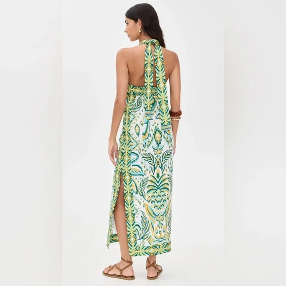NWT Farm Rio Tropical Tapestry Off-White Halter Neck DressXS